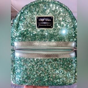 Green sequin mini backpack